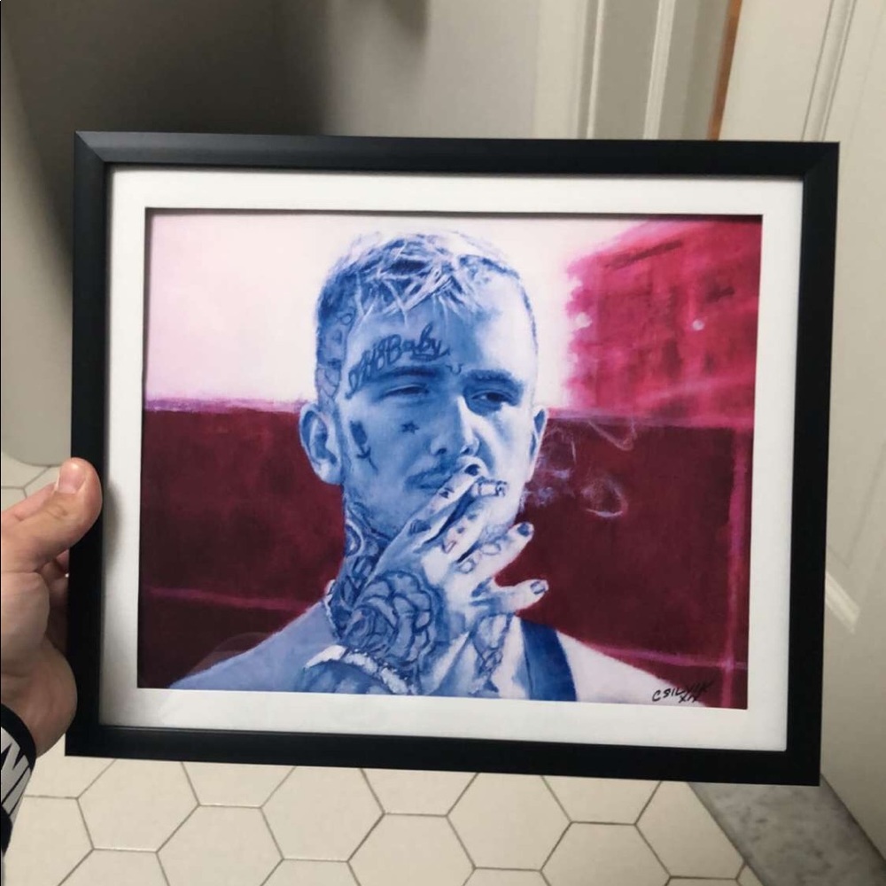 8.5x11” framed print of my Lil Peep painting